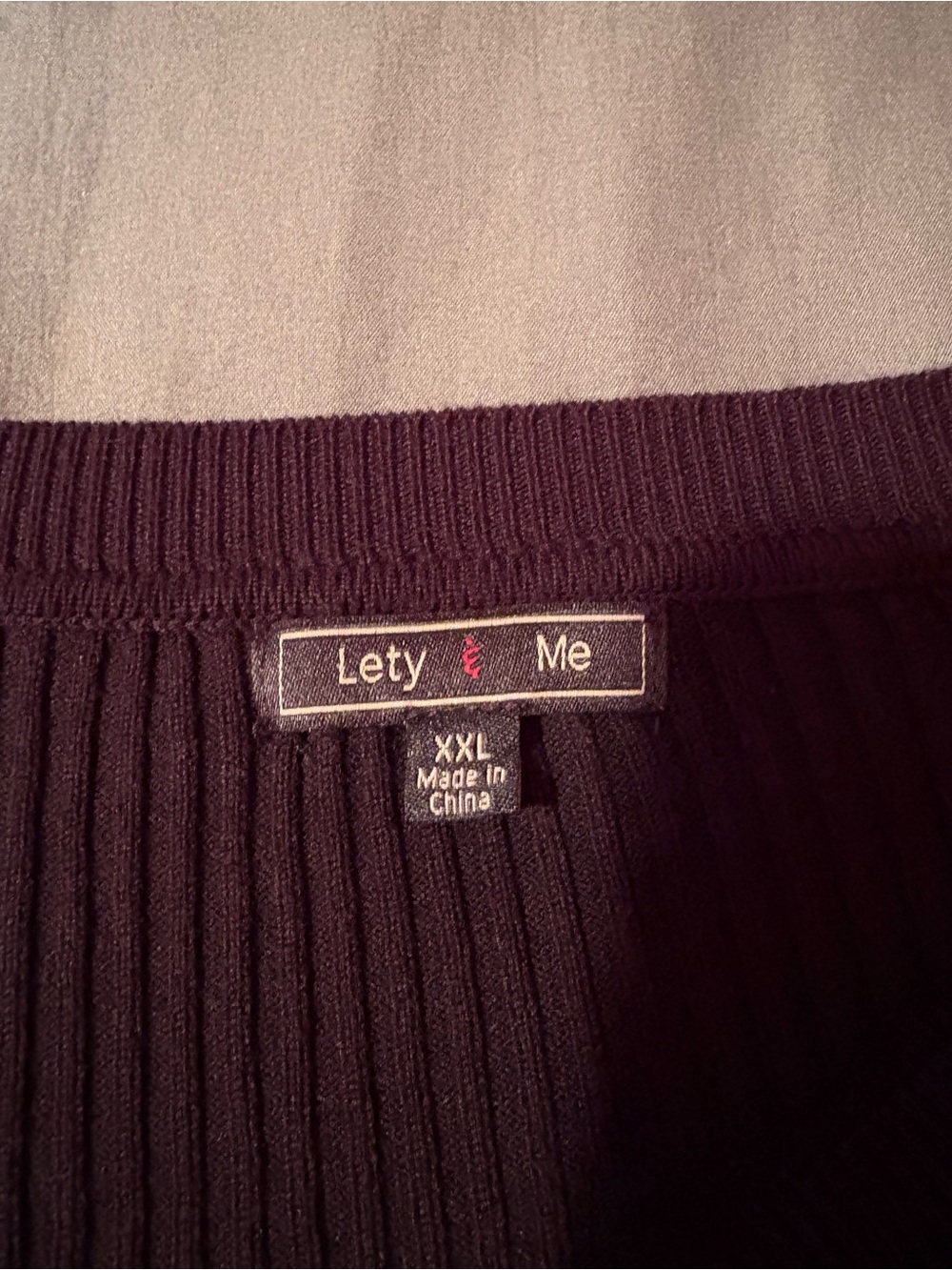Lety & Me Ribbed Knit Top in black
